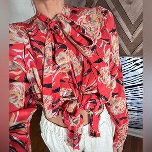 Winter Kate Red Floral Blouse